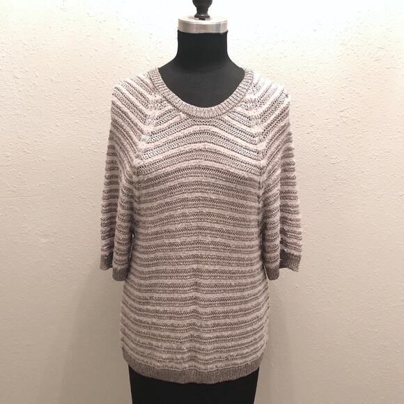 Anthropologie Yellow Bird Metallic Knit Sweater M - Picture 1 of 7